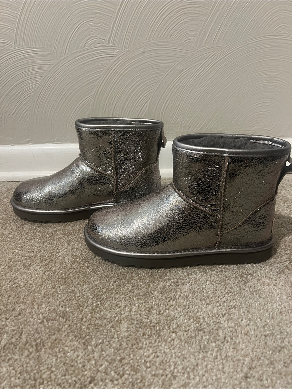 UGG Metallic Charcoal Short Classic II Boot